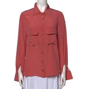 Chloé Silk Button Blouse Peachy Pink
